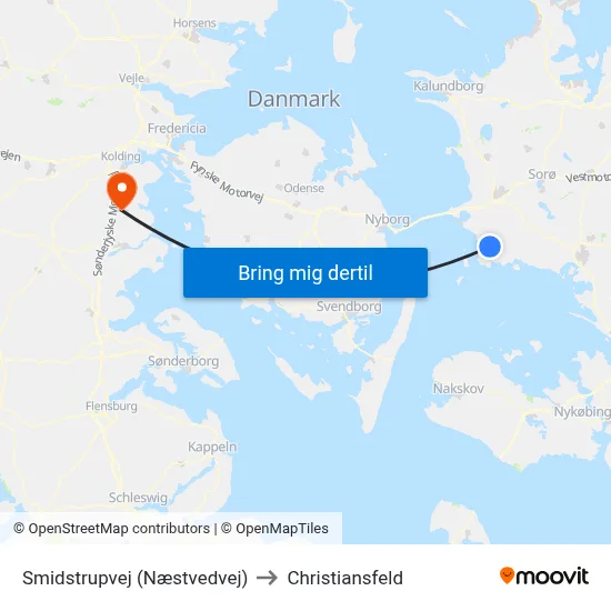 Smidstrupvej (Næstvedvej) to Christiansfeld map