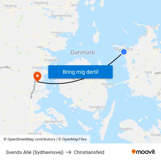 Svends Allé (Sydhavnsvej) to Christiansfeld map