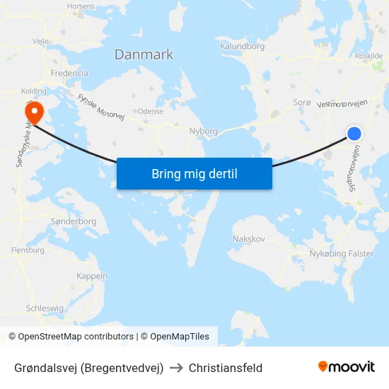 Grøndalsvej (Bregentvedvej) to Christiansfeld map