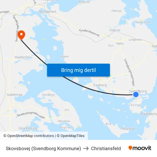 Skovsbovej (Svendborg Kommune) to Christiansfeld map