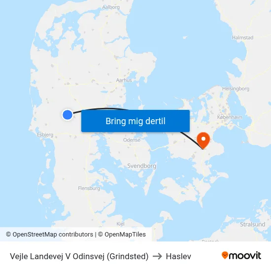 Vejle Landevej V Odinsvej (Grindsted) to Haslev map