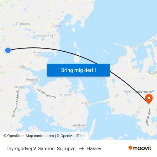 Thyregodvej V Gammel Sejrupvej to Haslev map