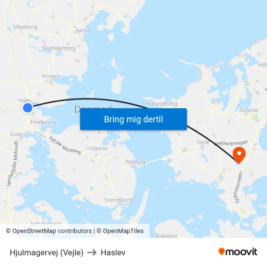 Hjulmagervej (Vejle) to Haslev map
