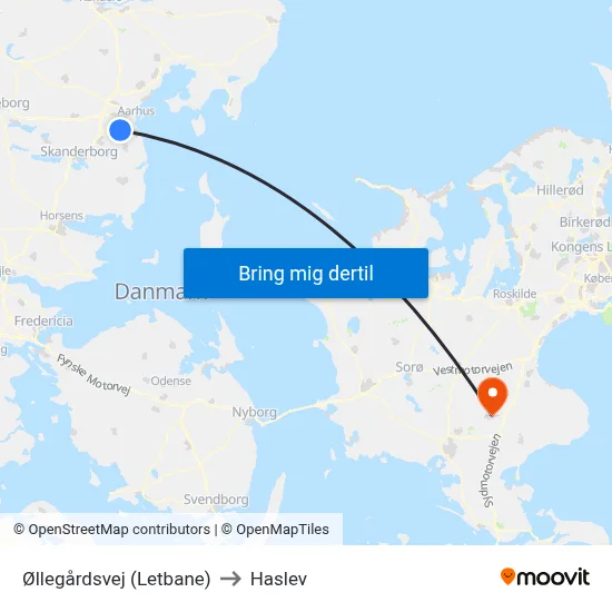 Øllegårdsvej (Letbane) to Haslev map