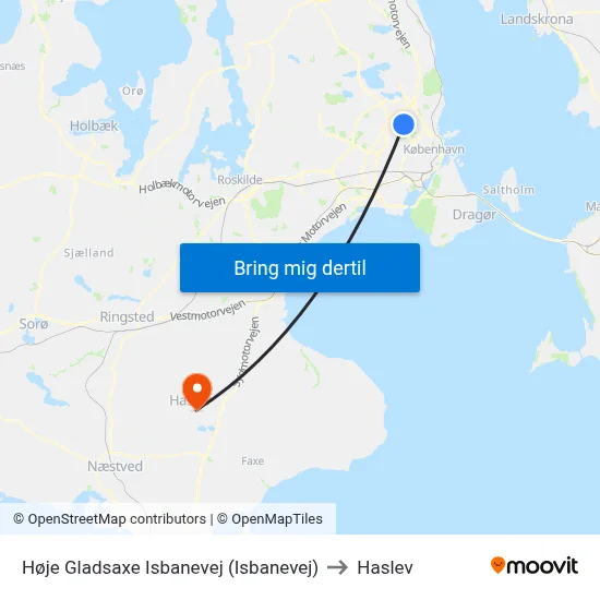 Høje Gladsaxe Isbanevej (Isbanevej) to Haslev map