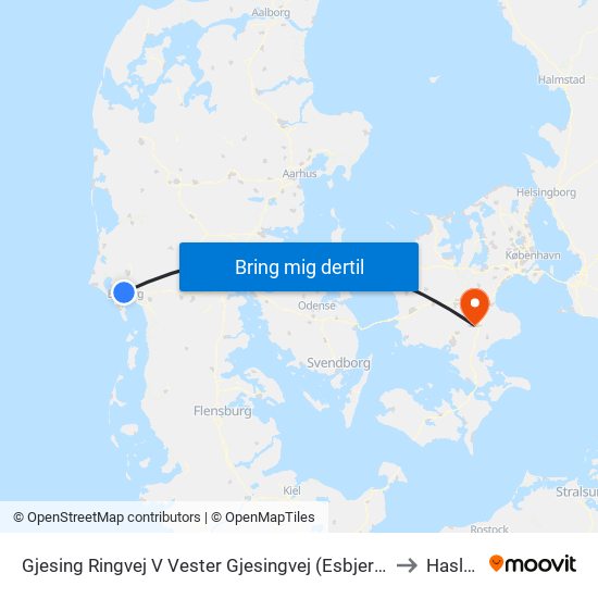 Gjesing Ringvej V Vester Gjesingvej (Esbjerg) to Haslev map