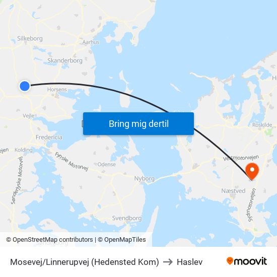 Mosevej/Linnerupvej (Hedensted Kom) to Haslev map