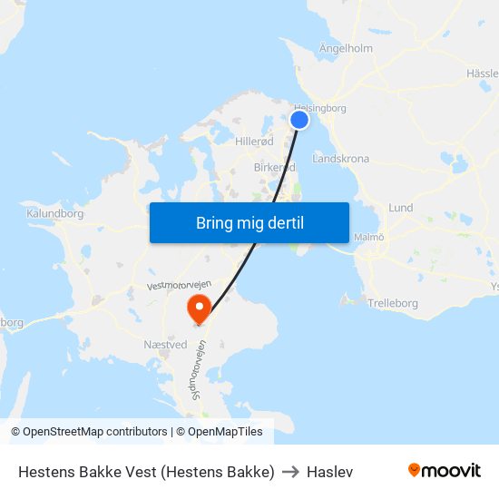 Hestens Bakke Vest (Hestens Bakke) to Haslev map