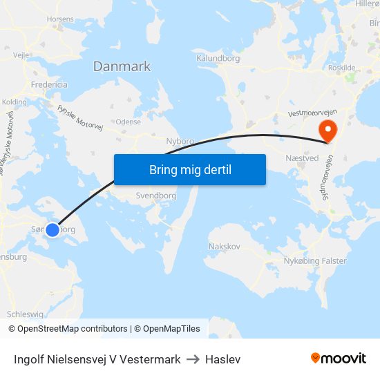 Ingolf Nielsensvej V Vestermark to Haslev map