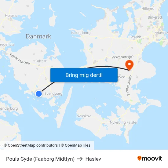 Pouls Gyde (Faaborg Midtfyn) to Haslev map