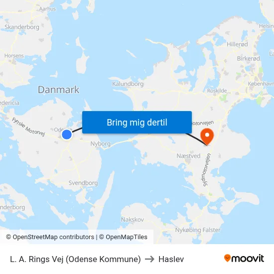 L. A. Rings Vej (Odense Kommune) to Haslev map