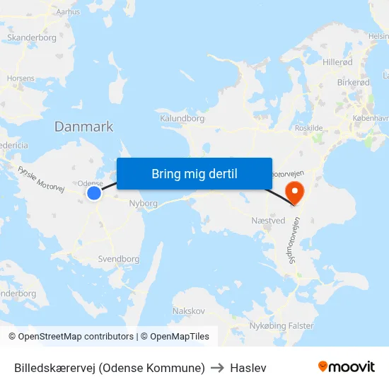 Billedskærervej (Odense Kommune) to Haslev map