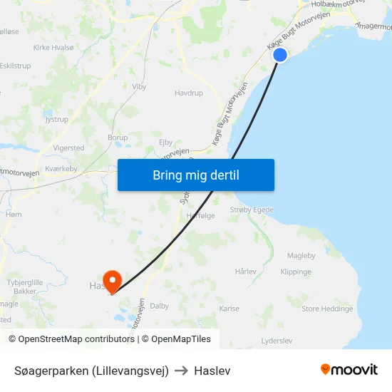 Søagerparken (Lillevangsvej) to Haslev map