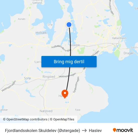 Fjordlandsskolen Skuldelev (Østergade) to Haslev map