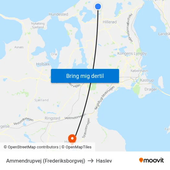 Ammendrupvej (Frederiksborgvej) to Haslev map