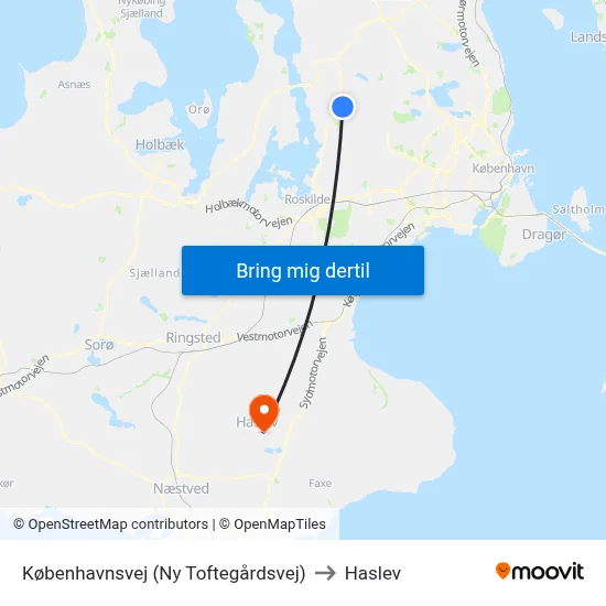 Københavnsvej (Ny Toftegårdsvej) to Haslev map
