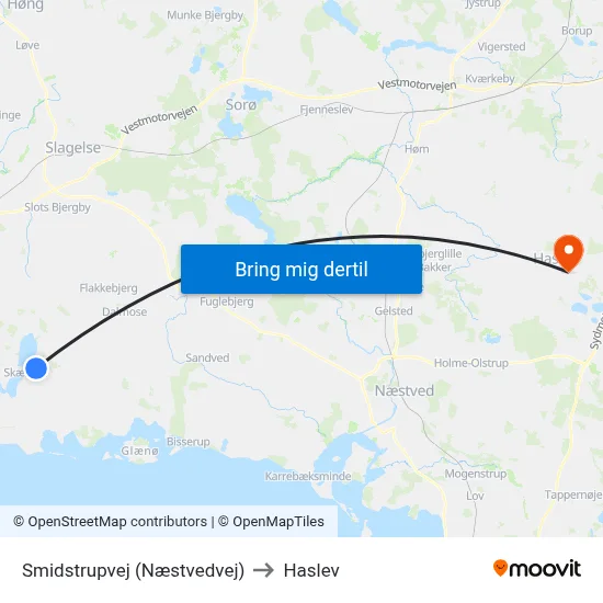Smidstrupvej (Næstvedvej) to Haslev map