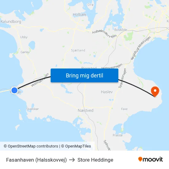 Fasanhaven (Halsskovvej) to Store Heddinge map