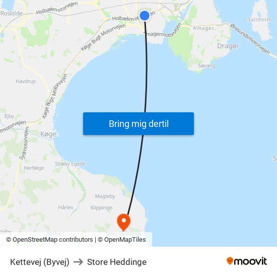 Kettevej (Byvej) to Store Heddinge map