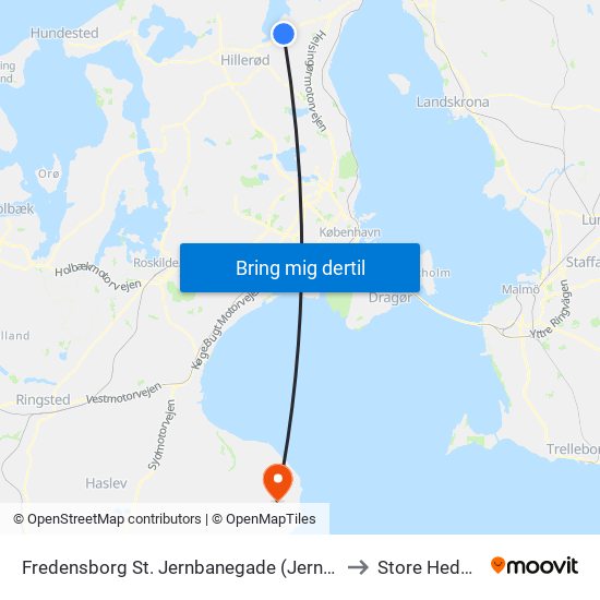 Fredensborg St. Jernbanegade (Jernbanegade) to Store Heddinge map
