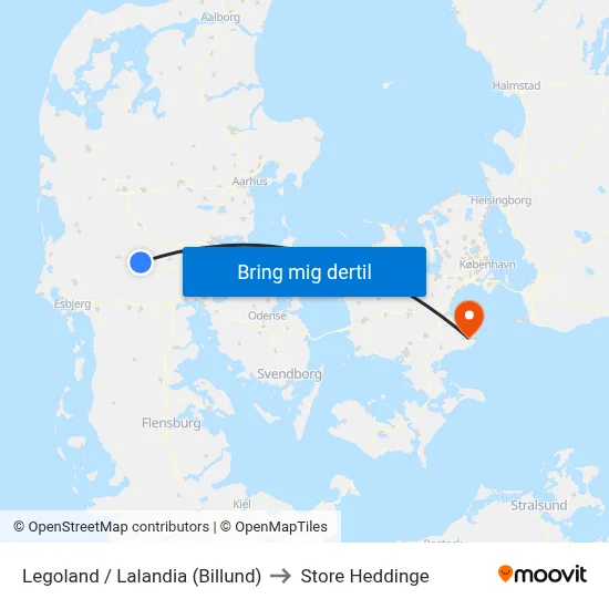 Legoland / Lalandia (Billund) to Store Heddinge map