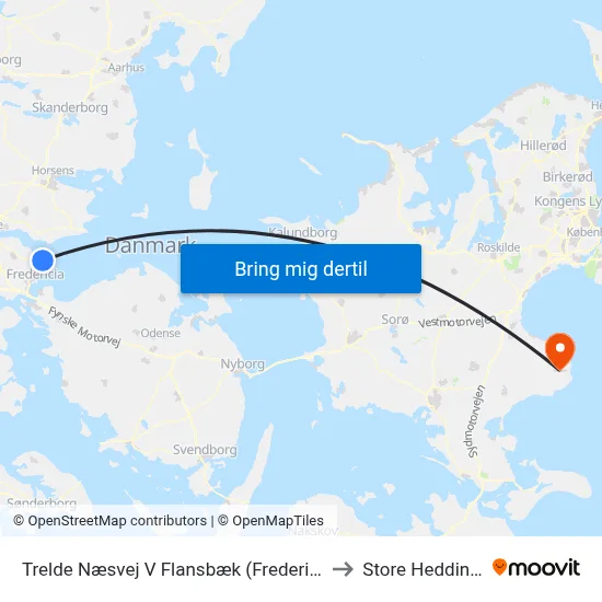 Trelde Næsvej V Flansbæk (Fredericia) to Store Heddinge map