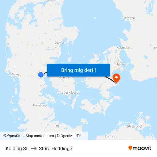 Kolding St. to Store Heddinge map