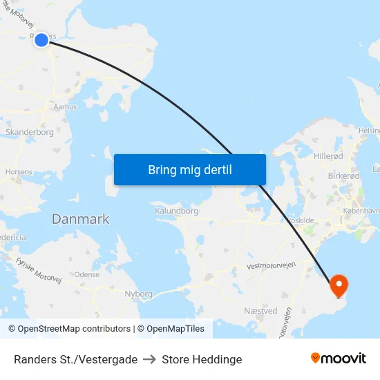 Randers St./Vestergade to Store Heddinge map