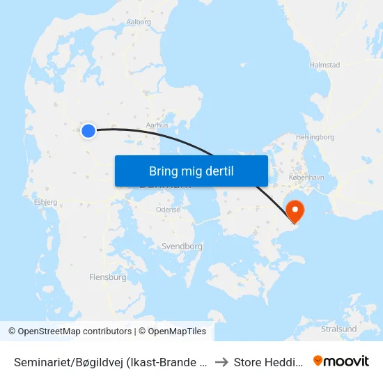 Seminariet/Bøgildvej (Ikast-Brande Kom) to Store Heddinge map