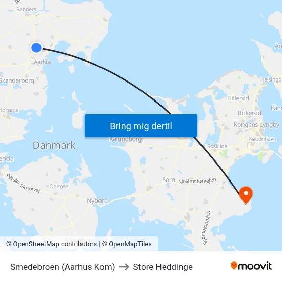 Smedebroen (Aarhus Kom) to Store Heddinge map