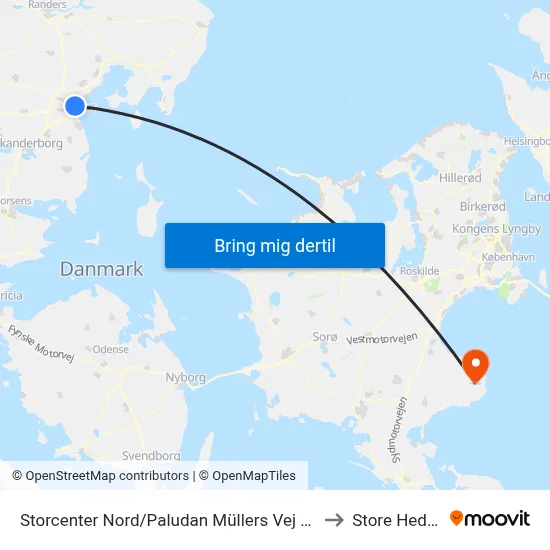 Storcenter Nord/Paludan Müllers Vej (Aarhus Kom) to Store Heddinge map