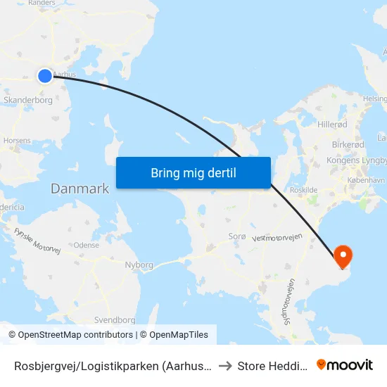 Rosbjergvej/Logistikparken (Aarhus Kom) to Store Heddinge map
