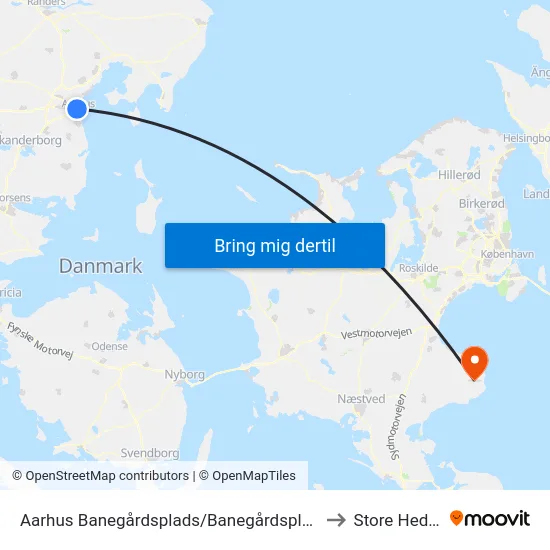 Aarhus Banegårdsplads/Banegårdspladsen (Flybus) to Store Heddinge map