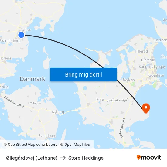 Øllegårdsvej (Letbane) to Store Heddinge map