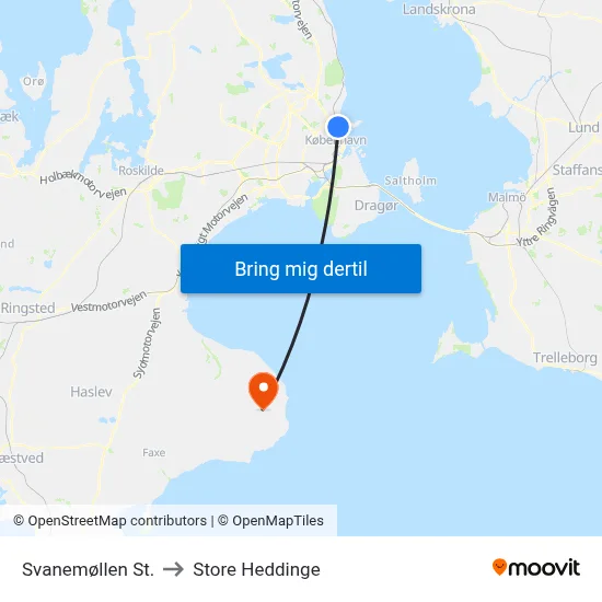 Svanemøllen St. to Store Heddinge map