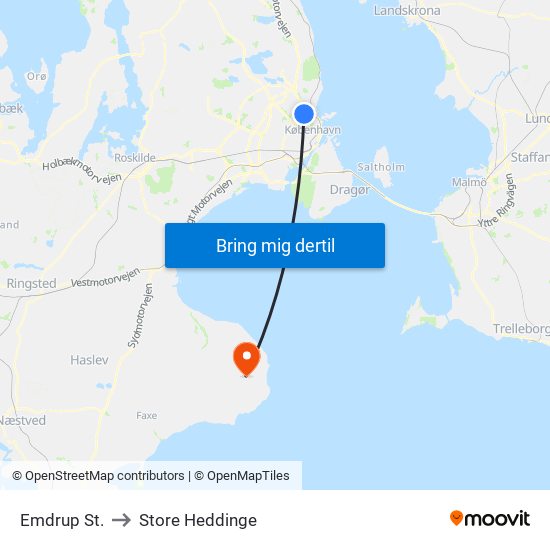 Emdrup St. to Store Heddinge map