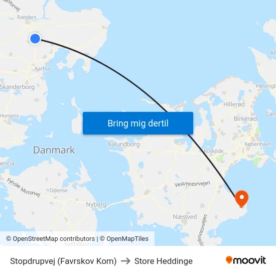Stopdrupvej (Favrskov Kom) to Store Heddinge map