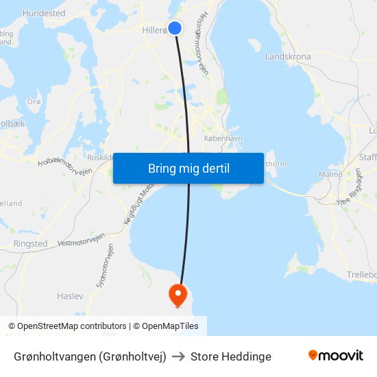 Grønholtvangen (Grønholtvej) to Store Heddinge map