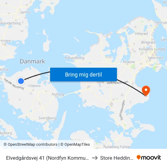 Elvedgårdsvej 41 (Nordfyn Kommune) to Store Heddinge map