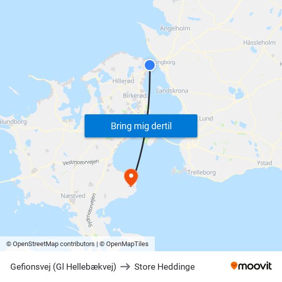 Gefionsvej (Gl Hellebækvej) to Store Heddinge map