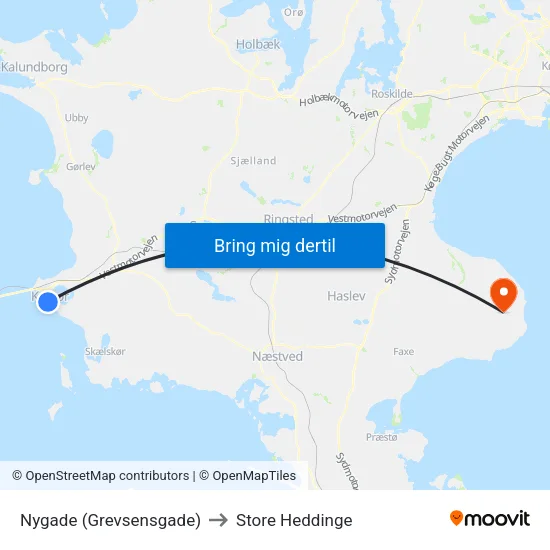 Nygade (Grevsensgade) to Store Heddinge map