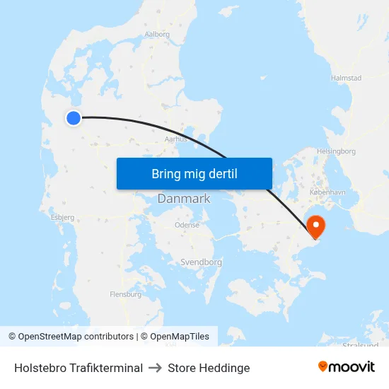 Holstebro Trafikterminal to Store Heddinge map