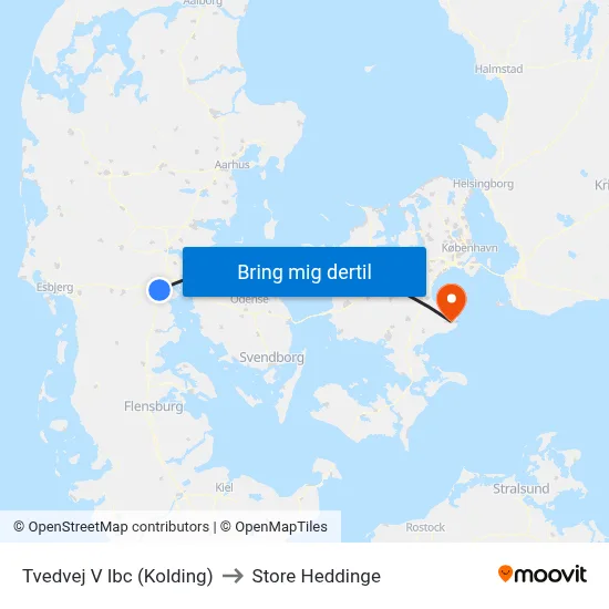 Tvedvej V Ibc (Kolding) to Store Heddinge map
