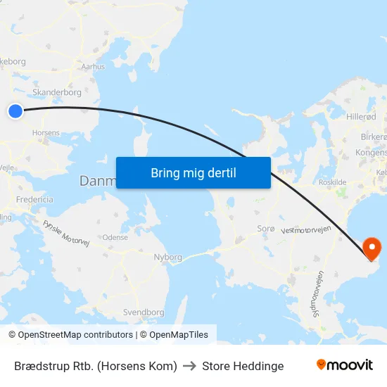 Brædstrup Rtb. (Horsens Kom) to Store Heddinge map