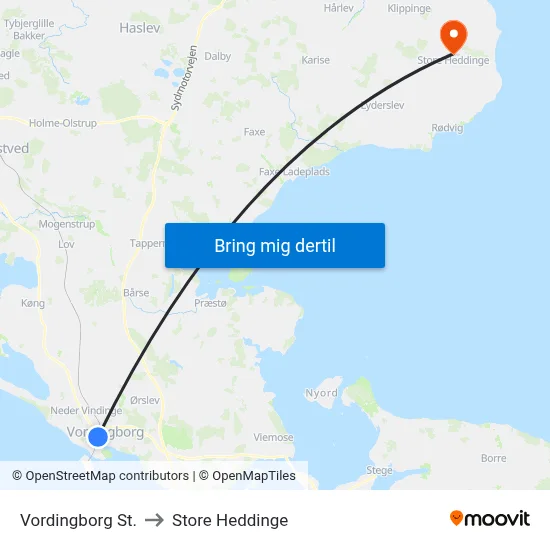 Vordingborg St. to Store Heddinge map