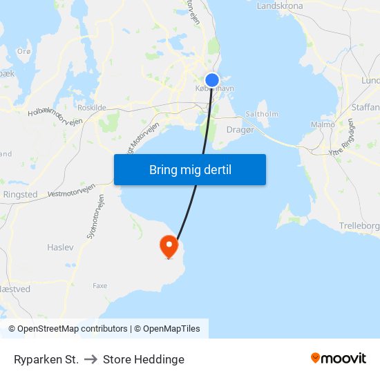 Ryparken St. to Store Heddinge map