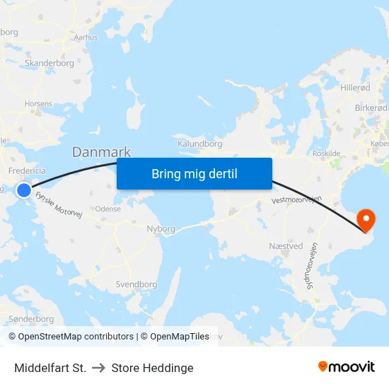 Middelfart St. to Store Heddinge map