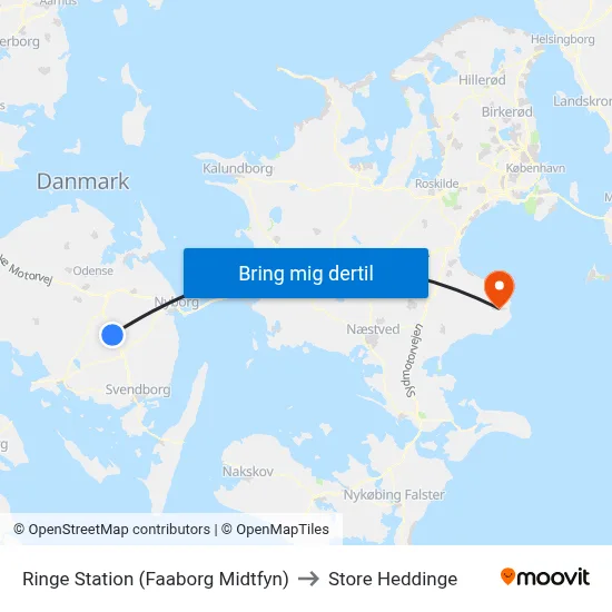 Ringe Station (Faaborg Midtfyn) to Store Heddinge map