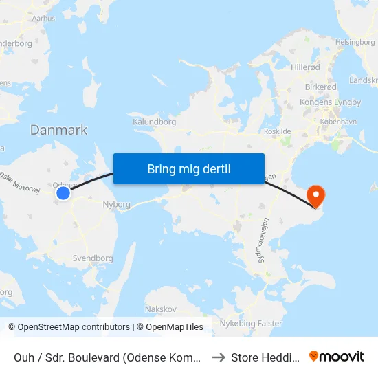Ouh / Sdr. Boulevard (Odense Kommune) to Store Heddinge map