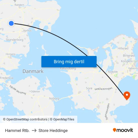 Hammel Rtb. to Store Heddinge map